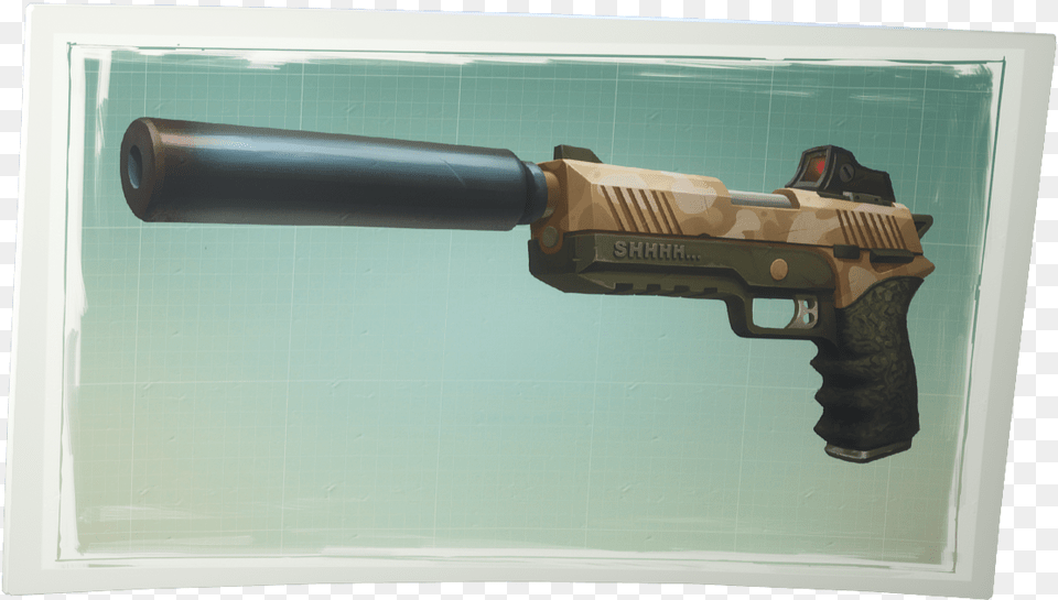 Fortnite Suppressed Pistol Image For Airsoft Gun, Firearm, Handgun, Weapon Free Png