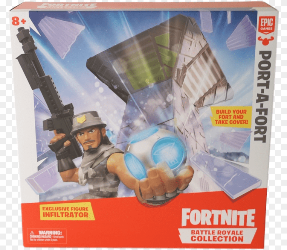 Fortnite Toys Port A Fort, Advertisement, Poster, Clothing, Hardhat Free Transparent Png