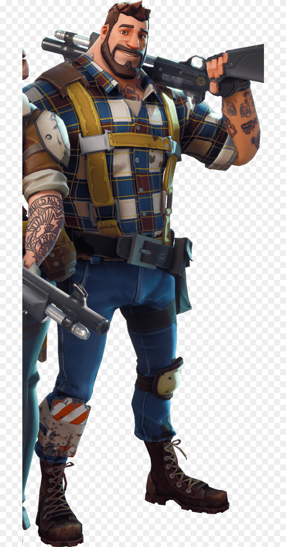 Fortnite Background Sky Pictures And Fortnite Save The World Characters, Tattoo, Skin, Person, Adult Free Transparent Png