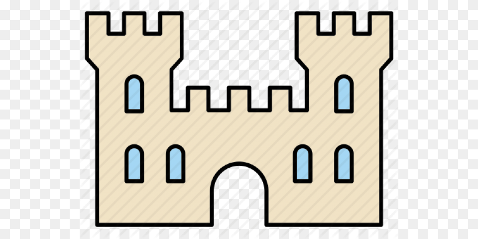 Fortress Clipart Medieval Castle Wall Outline Of Castle, Arch, Architecture, Building, Scoreboard Png