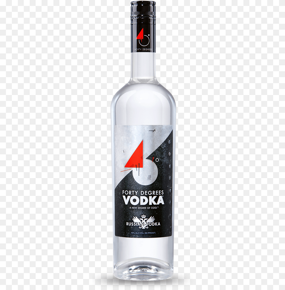 Forty Degrees Vodka Bottle Forty Degrees Vodka, Alcohol, Beverage, Liquor, Gin Free Png