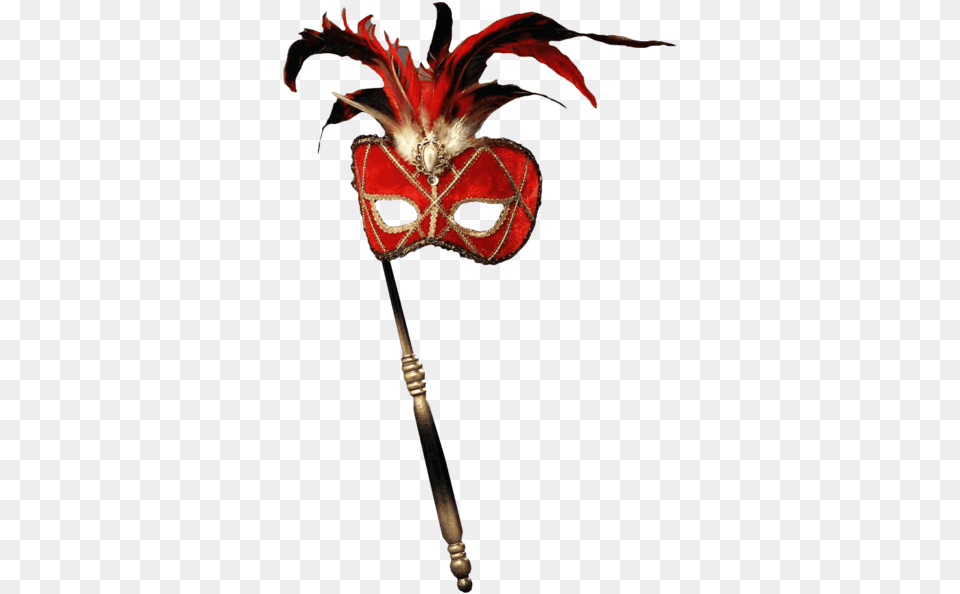 Forum Novelties Women S Feather Masquerade Mask With Venetian Masks With Stick, Carnival, Crowd, Person Png Image