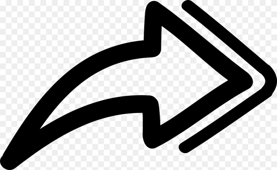 Forward Hand Drawn Arrow Pointing To Right Comments Arrow, Blade, Razor, Weapon, Symbol Free Png
