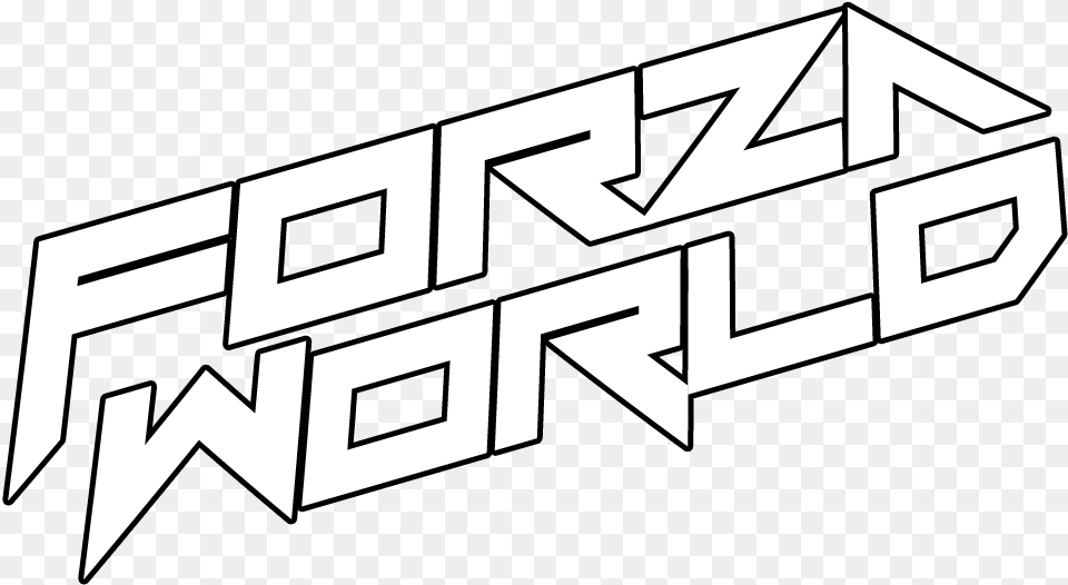 Forza World Text Only Line Art, Stencil, Scoreboard, Logo Png Image