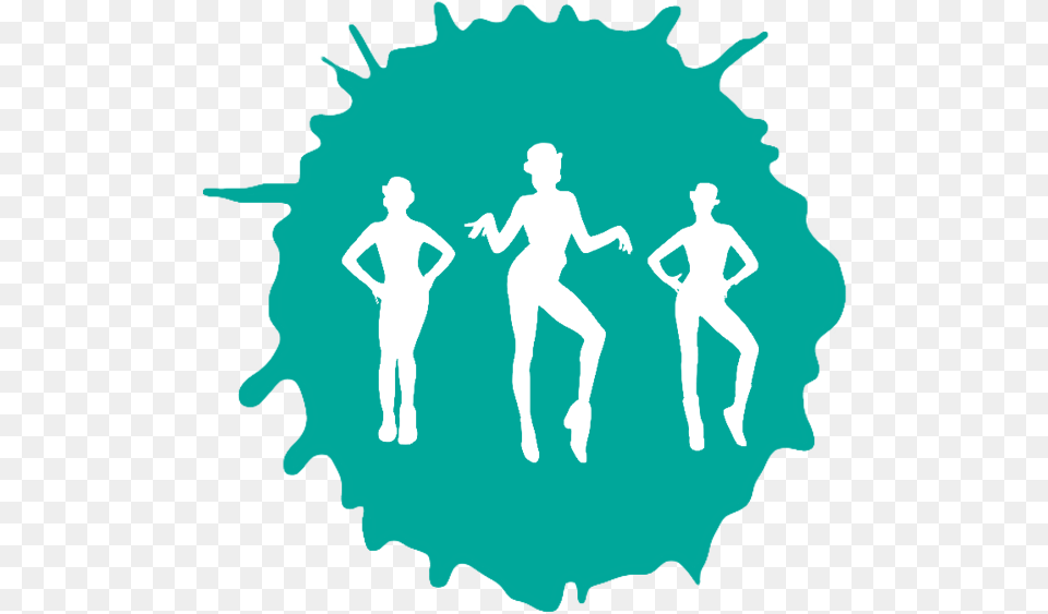 Fosse Dancers On Teal Paint Splat Descendants, Adult, Male, Man, Person Free Transparent Png