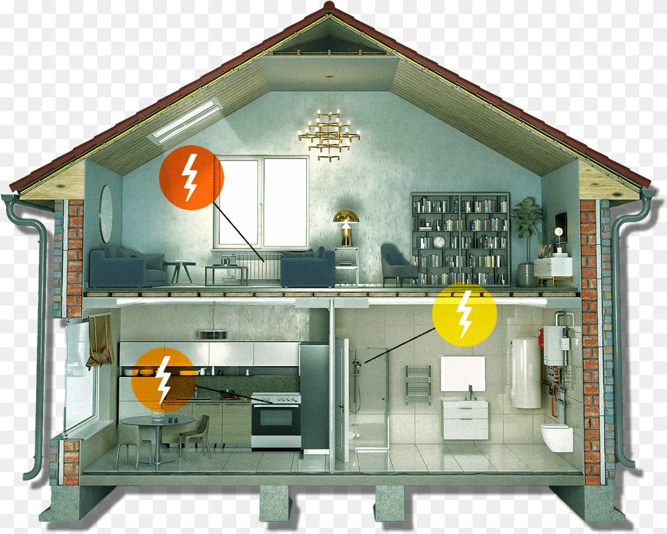 Fossil Fuels 3d House Cross Section, Architecture, Building, Indoors, Housing Free Transparent Png