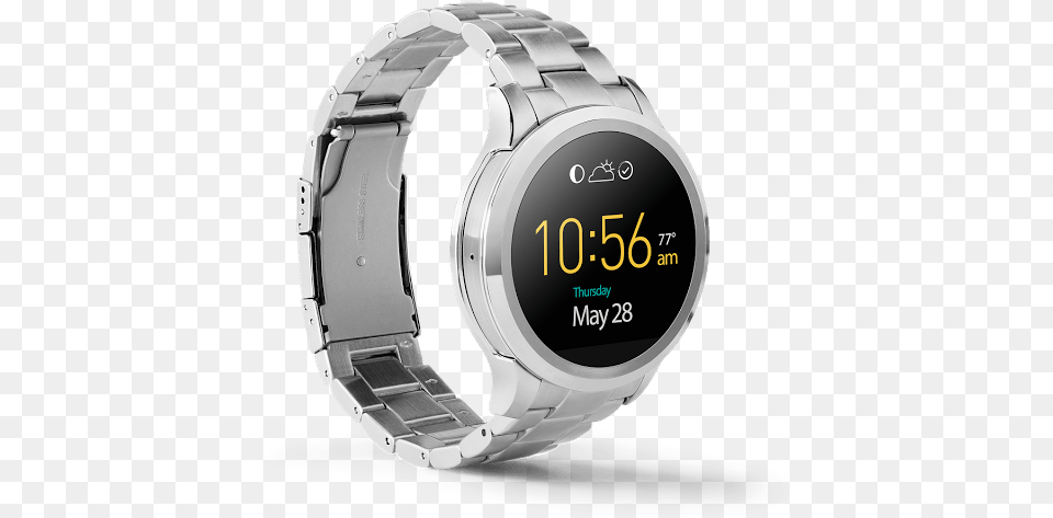 Fossil Q Founder Appears On Google Store Not Yet For Stainless Steel Android Watch, Wristwatch, Electronics, Digital Watch, Person Free Png Download