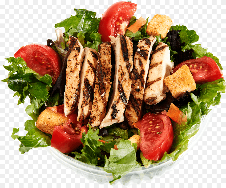 Fosters Garden Salad With Chicken Cherry Tomatoes, Food, Food Presentation, Lunch, Meal Free Png