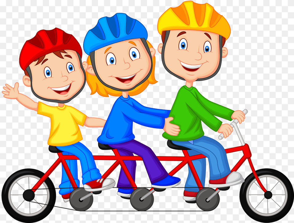 Fotki Familia Feliz Corredores Dibujos Animados Triple Cartoon, Bicycle, Vehicle, Transportation, Face Free Png