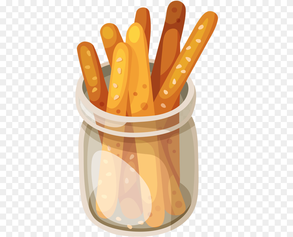 Fotki Food Clips Food Illustrations Illustration Bread Stick Clipart, Fries, Jar, Smoke Pipe Png