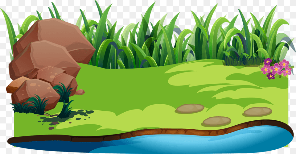 Fotki Green Beans Clip Art Landscape Vegetables Ant House In Cartoon, Water, Vegetation, Pond, Grass Png Image