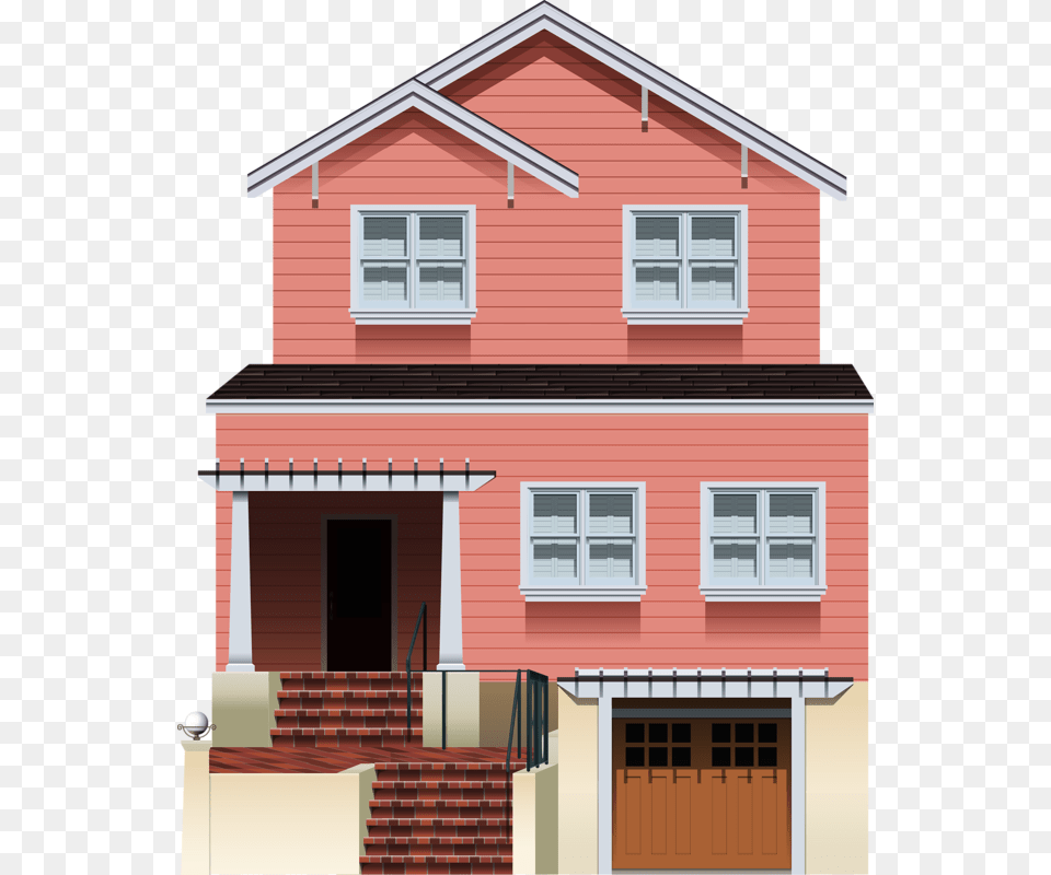 Fotki House Clipart Cute House Pink Houses Cottage Big House Clipart, Architecture, Building, Housing, Brick Png