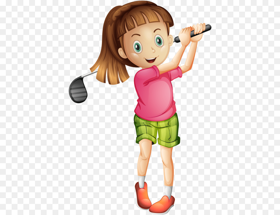 Fotki Sports Day Kids Sports School Clipart Sports Girl Playing Golf Clipart, Shorts, Clothing, Baby, Photography Free Png