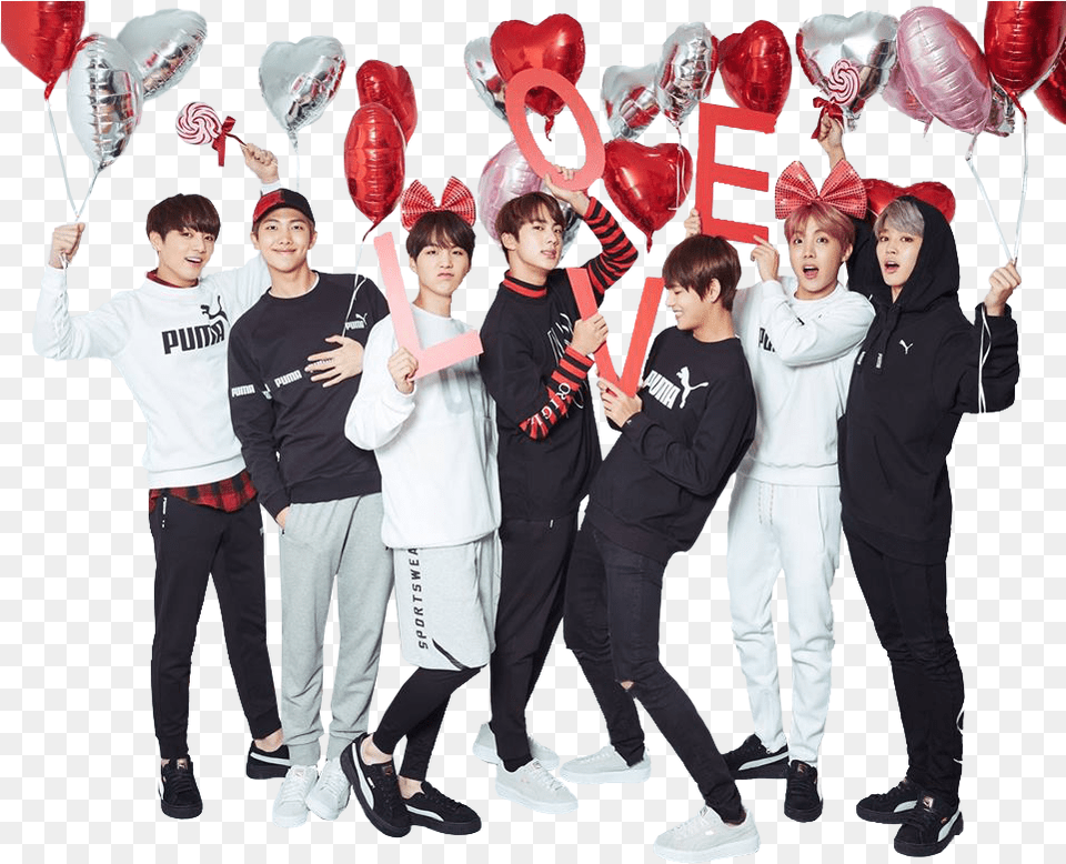 Foto And Bts Bts Valentine39s Day, Person, People, Balloon, Teen Png Image
