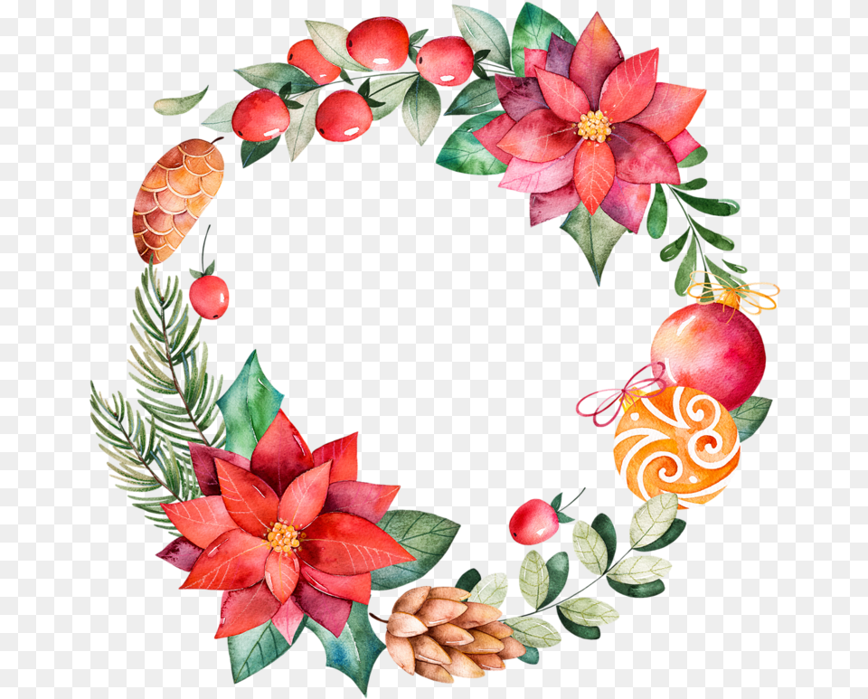 Foto Avtor Lili Na Yandeks Floral Circle Border For Christmas, Plant, Wreath Free Png Download