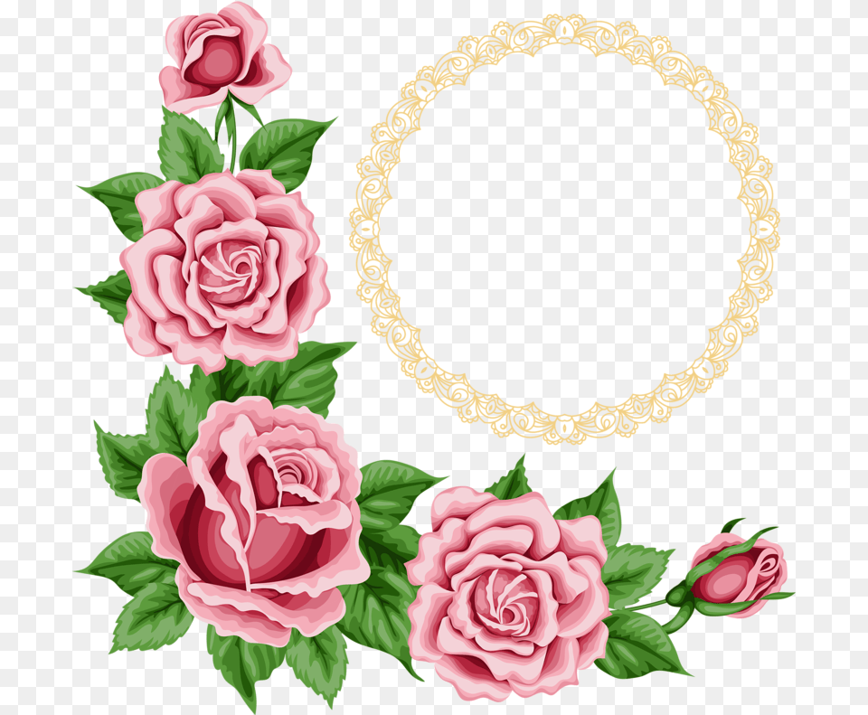 Foto Avtor Soloveika Na Yandeks Pink Flower Border Transparent, Plant, Rose, Pattern, Art Free Png Download