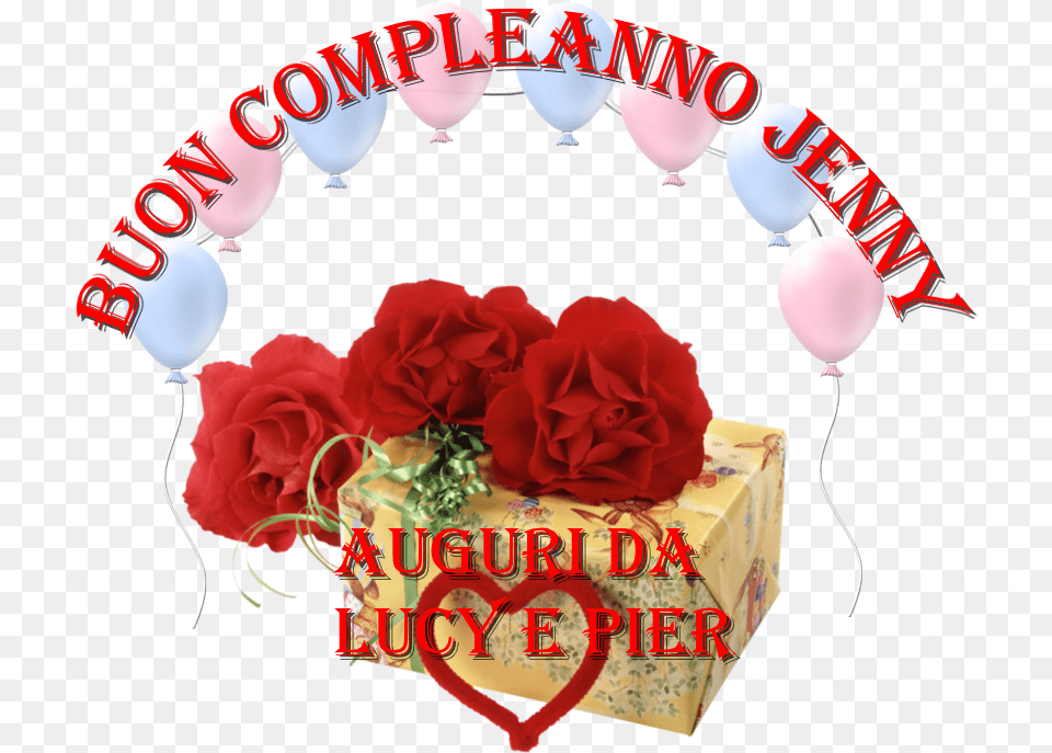 Foto Di Auguri Di Compleanno Con Fiori Buon Compleanno Jenny, Flower, Plant, Rose, Balloon Free Png Download
