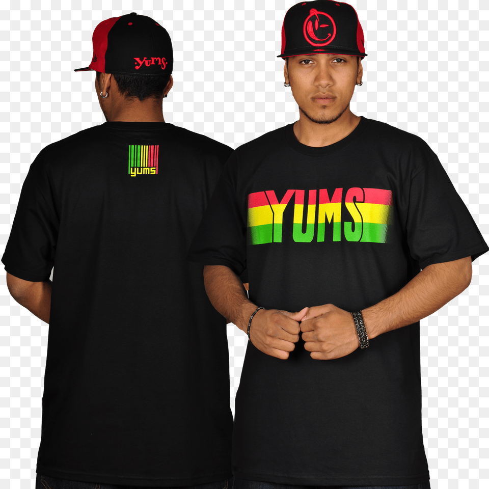 Foto Yums Pathway Rasta T Shirt Negro Active Shirt, T-shirt, Hat, Clothing, Cap Png