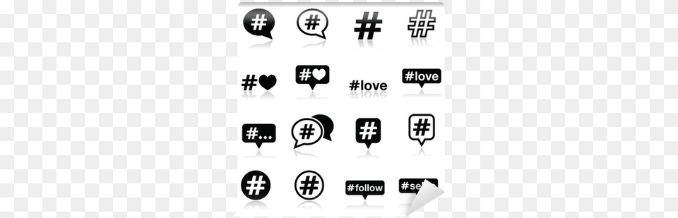 Fotomural Hashtag Iconos De Redes Sociales Establecen Heshteg Vektor, Stencil, First Aid, Symbol, Logo Png Image