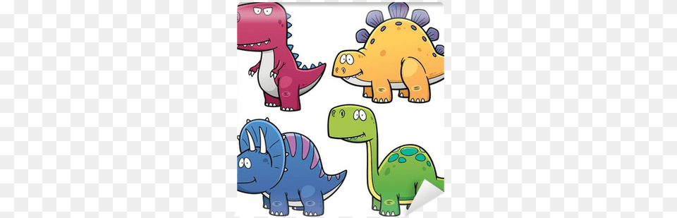 Fotomural Ilustracin Vectorial De Dinosaurios Personajes Dinosaurs Cartoon Characters, Plush, Toy Png Image