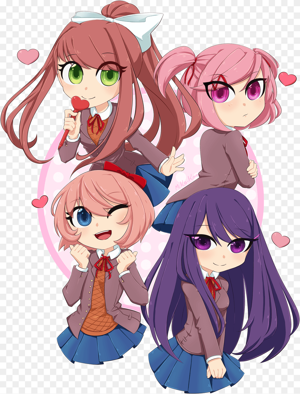 Found Fanartdoki Doki Chibi Club, Book, Comics, Publication, Baby Free Transparent Png