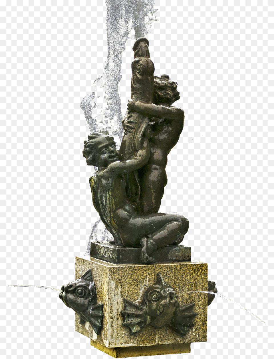 Fountain Figures Fountain Bronze Figures Picture Statue Water Fountains, Architecture, Art, Person, Face Png