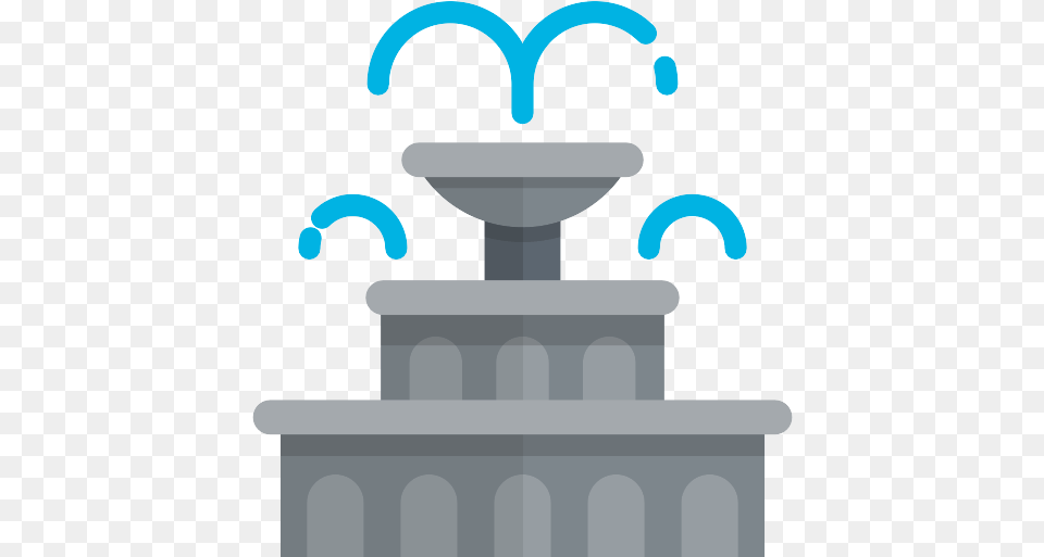 Fountain Icon Water Fountain Vector Flat, Architecture Png Image