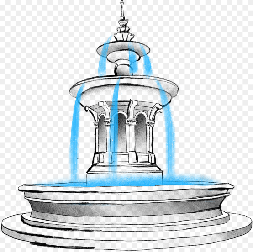 Fountain Illustration, Architecture, Water, Adult, Bride Png