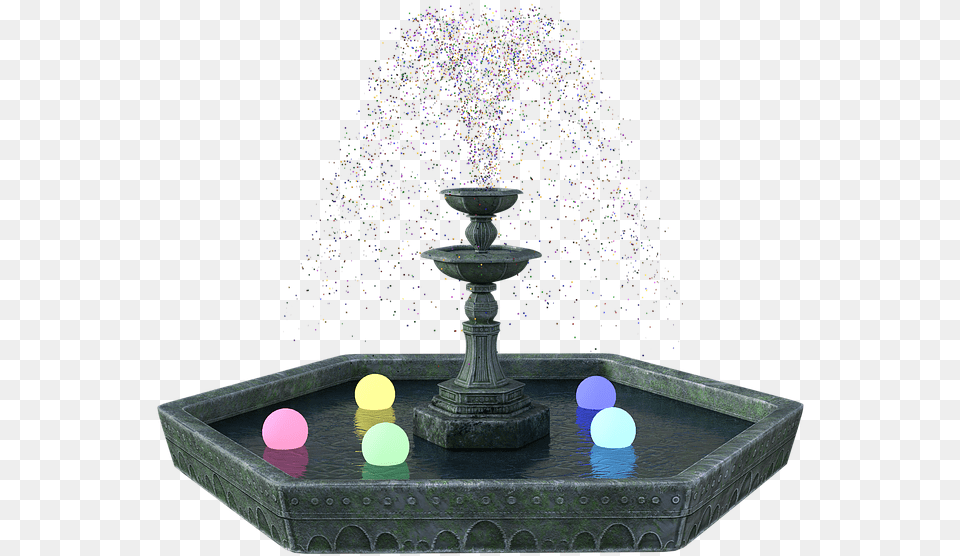 Fountain Water Confetti Wet Drink Wishing Lights Fuente De Agua, Architecture, Hot Tub, Tub Free Transparent Png