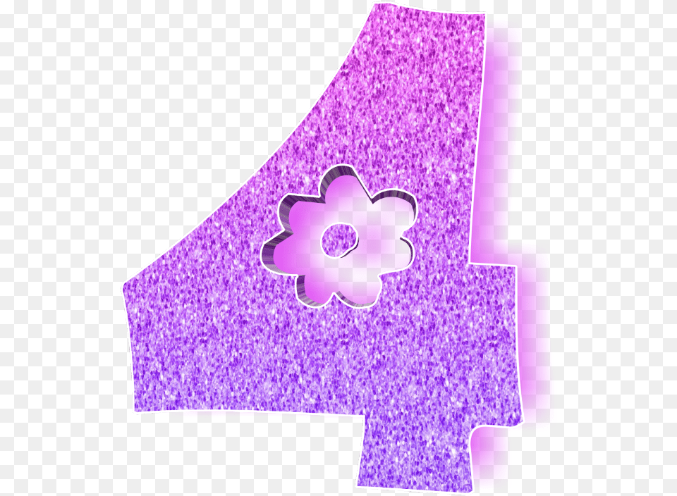 Four 4 Cuatro Number Numbers Number4 Numberfour, Purple Free Transparent Png