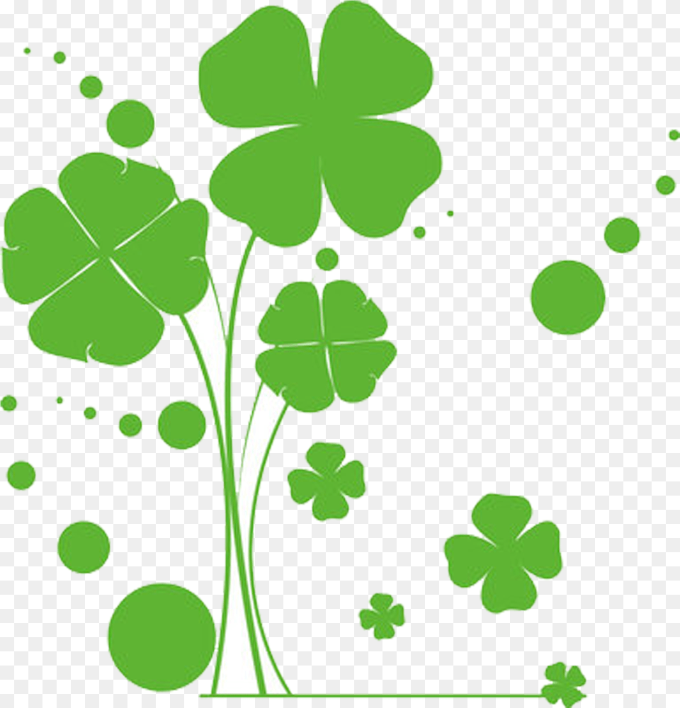 Four 4 Leaf Clovers, Green, Plant, Art Free Transparent Png