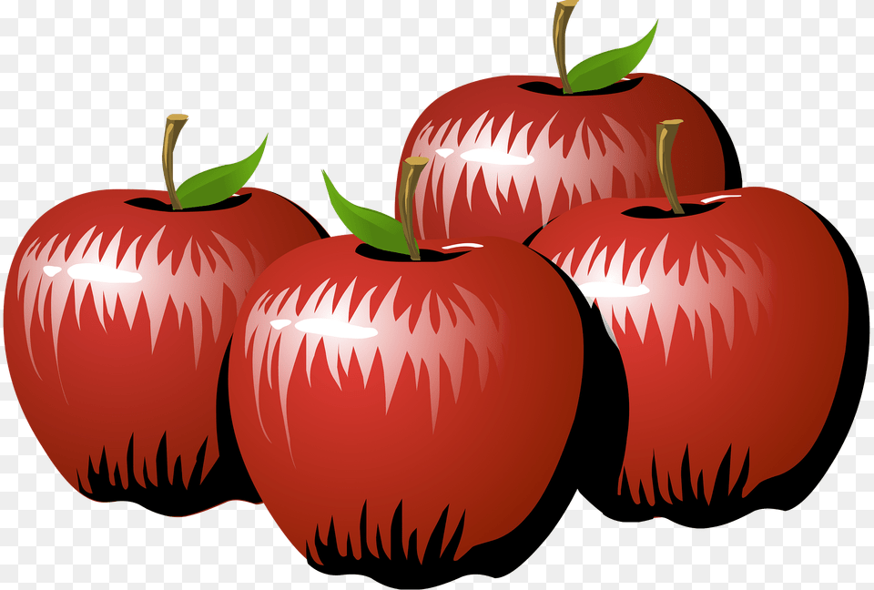 Four Apples Clipart, Apple, Food, Fruit, Plant Free Png Download