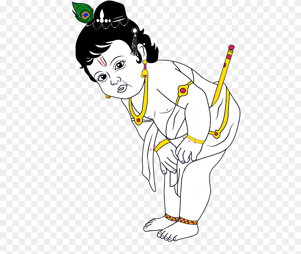 Four Bal Krishna Line Art, Adult, Person, Man, Male Png Image