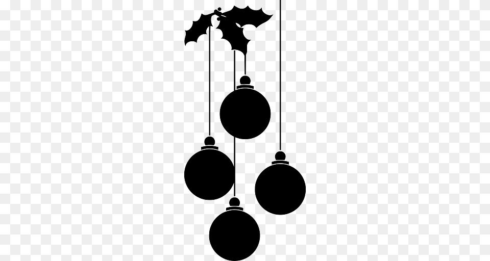 Four Christmas Baubles On A String, Lighting Png