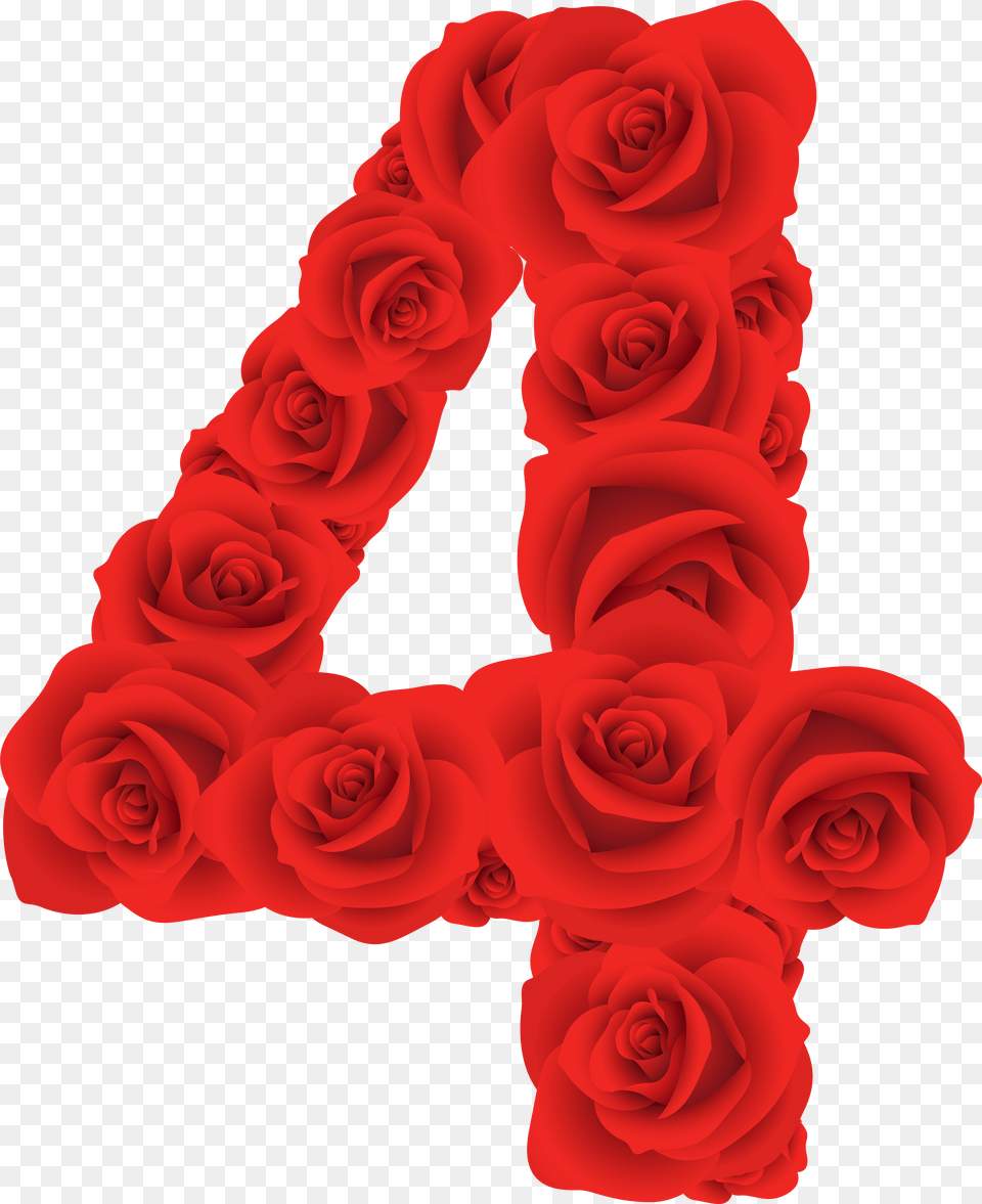 Four Clipart Rose Number 4 In Roses Png