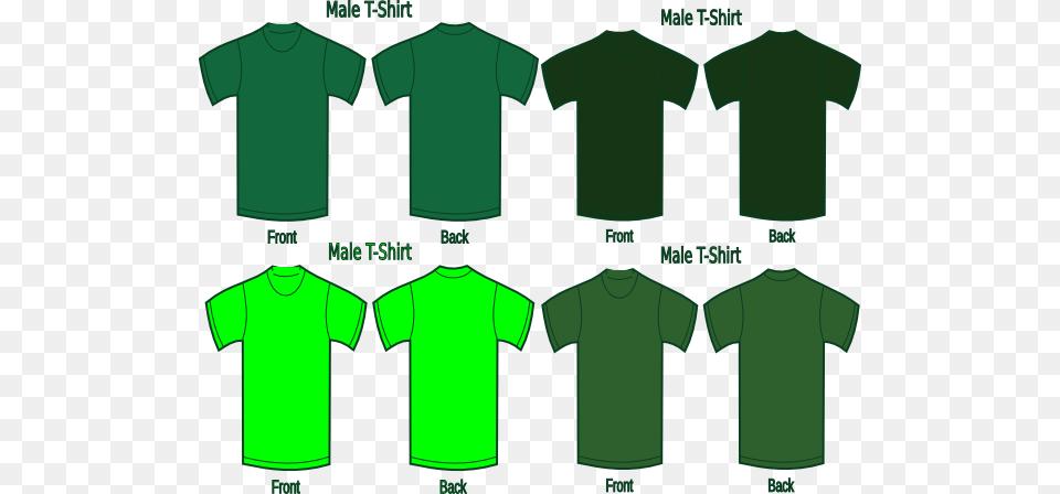 Four Green T Shirts Clip Art, Clothing, T-shirt Free Png Download
