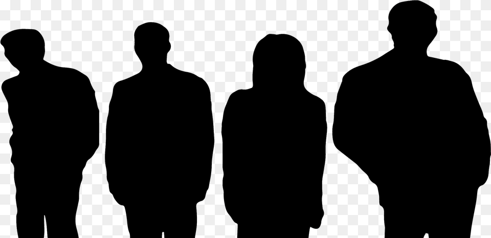 Four Guys Silhouette 4 Brothers Silhouette, Adult, Male, Man, Person Png