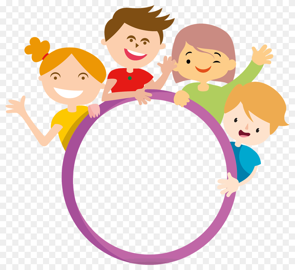 Four Kids And Hoop Circle Clipart, Photography, Face, Head, Person Free Png Download
