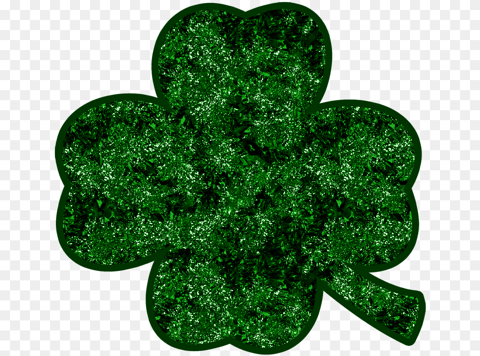 Four Leaf Clover, Accessories, Plant, Glitter, Green Png Image