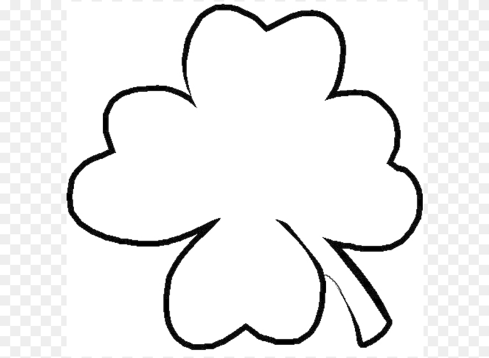 Four Leaf Clover Clip Art, Stencil, Daisy, Flower, Plant Free Png