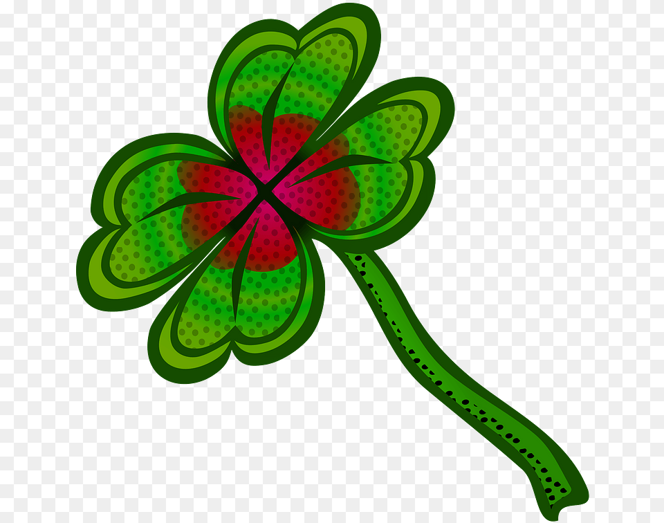 Four Leaf Clover Clipart Transparent Clover, Pattern, Animal, Dragonfly, Insect Png Image
