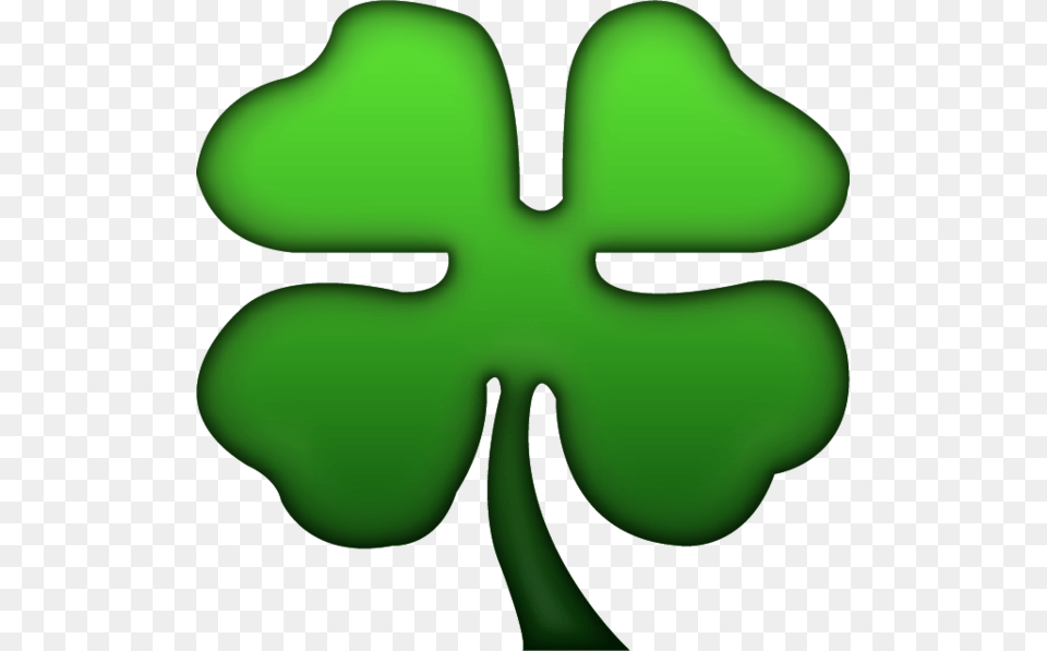 Four Leaf Clover Emoji, Green, Plant, Symbol, Flower Free Png