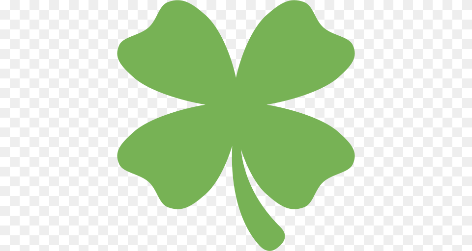 Four Leaf Clover Emoji, Green, Plant, Flower, Petal Png Image