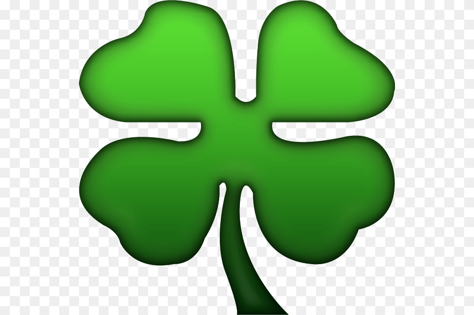 Four Leaf Clover Emoji, Green, Plant, Symbol Free Transparent Png