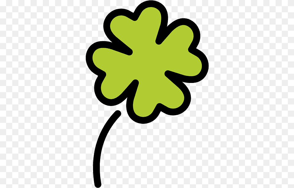 Four Leaf Clover Emoji Clipart Transparent Glcksklee Clipart, Plant, Nature, Outdoors, Snow Free Png Download