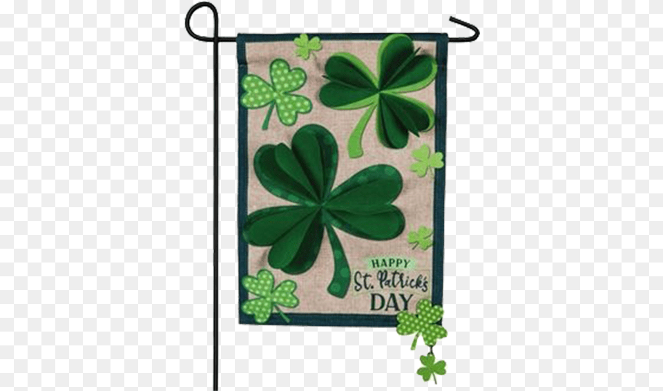 Four Leaf Clover Garden Flag Shamrock, Envelope, Green, Greeting Card, Mail Free Transparent Png