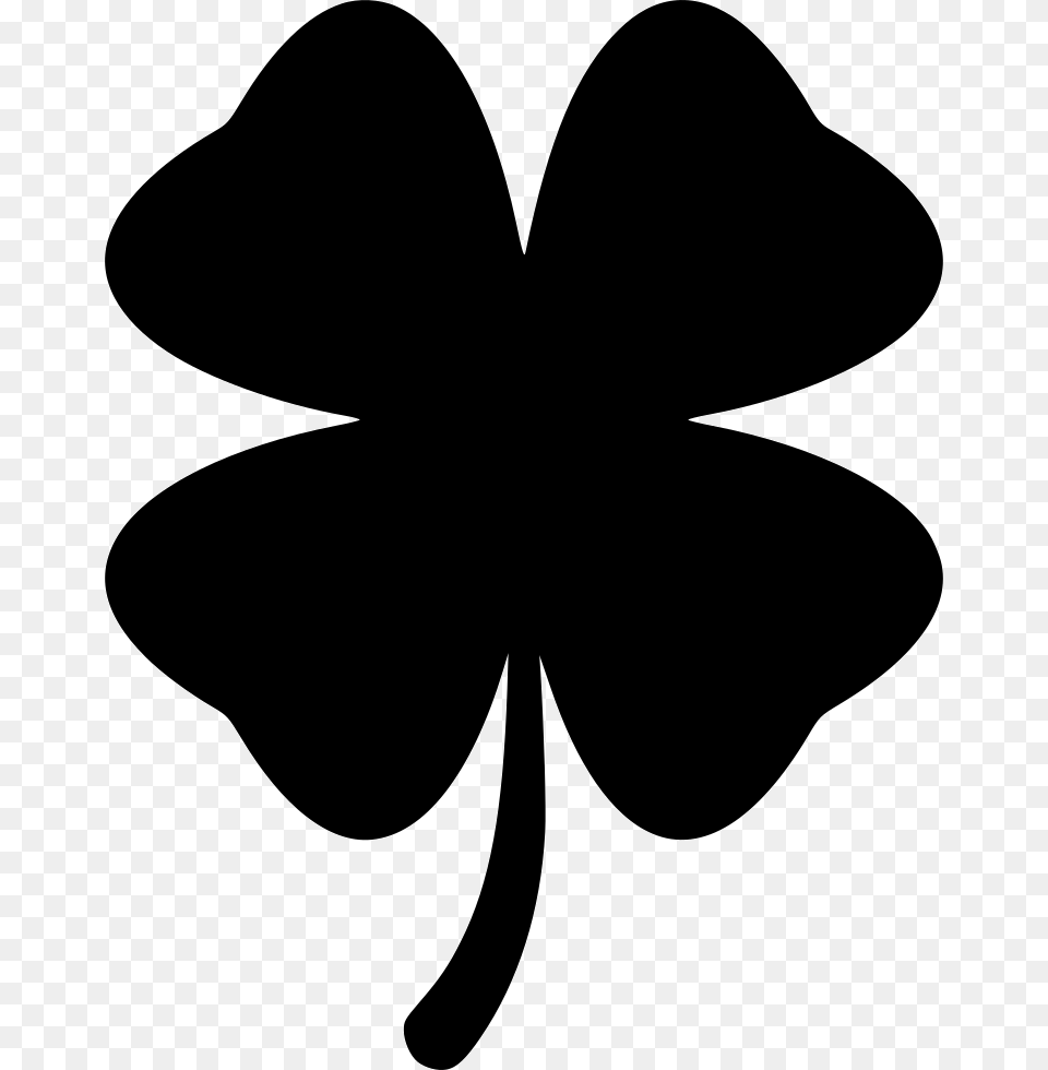 Four Leaf Clover Icon, Silhouette, Stencil Free Png