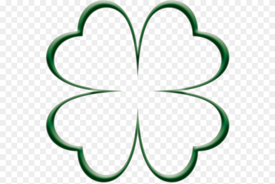Four Leaf Clover Outline Clipart Download 4 Leaf Clover Hearts, Logo, Symbol Free Png