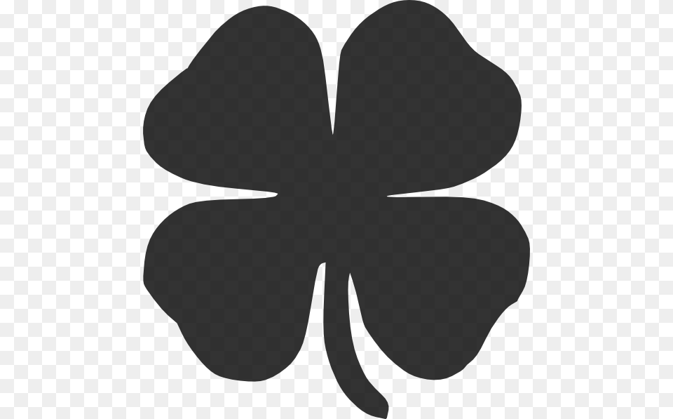 Four Leaf Clover Outline Group With Items, Silhouette, Stencil, Flower, Plant Png Image