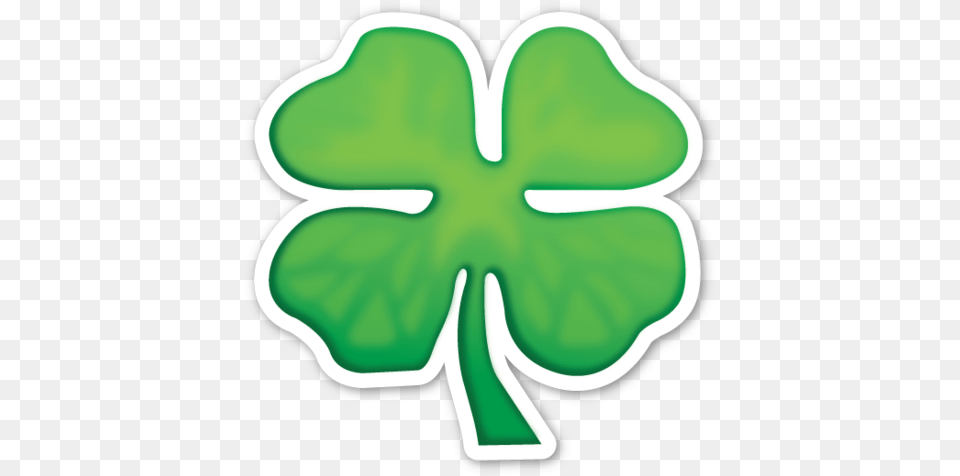 Four Leaf Clover Plant Emoji Transparent Sticker, Smoke Pipe Free Png